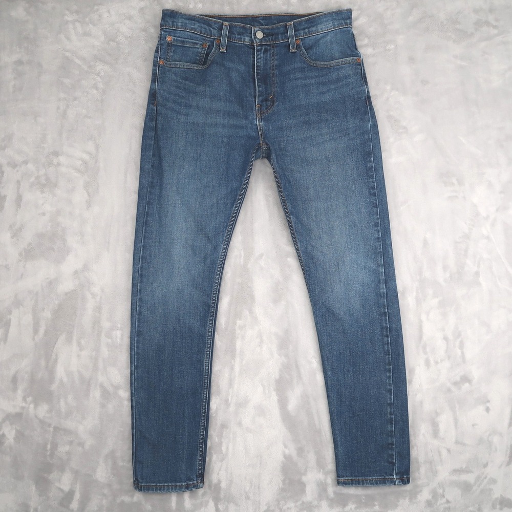 Levi's Jeans Mens 33x32 Fits 32x30 Blue 512 Slim Taper Classic Medium Wash - Picture 2 of 10